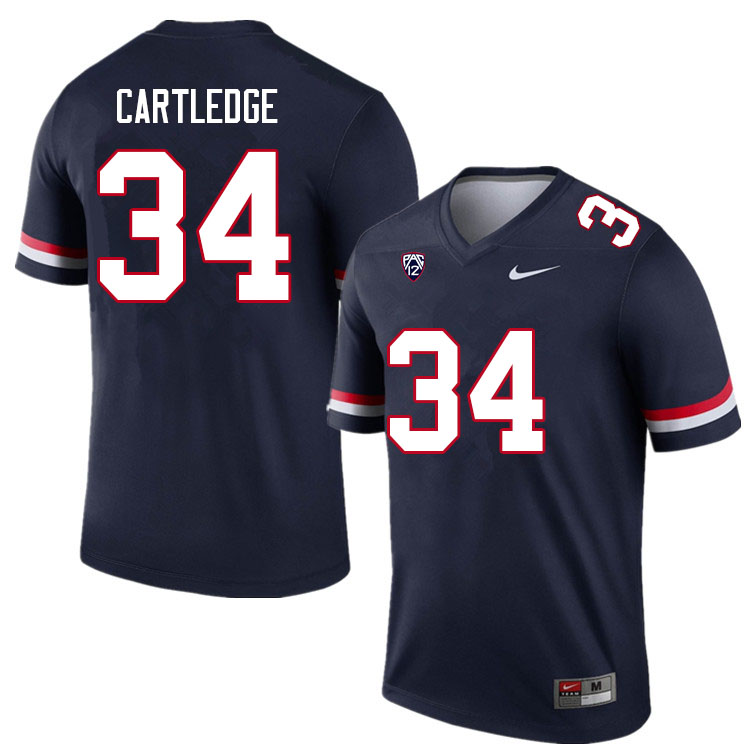 Men #34 Trey Cartledge Arizona Wildcats College Football Jerseys Sale-Navy